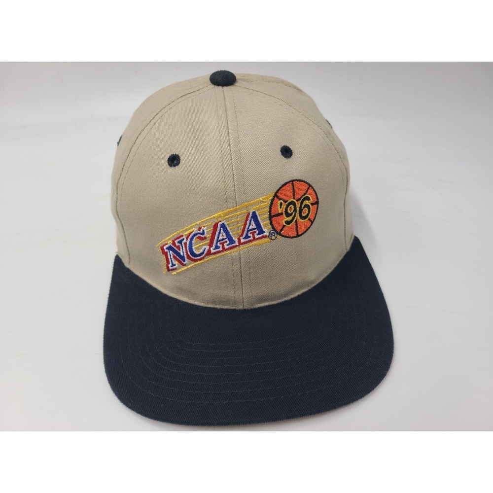 Vintage 1996 NCAA Basketball Strapback Adjustable Hat Cap Tournament Beige Black